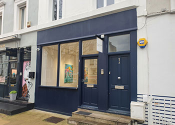 Fitted, air-conditioned retail/gallery space to let, 639 sq ft (59 sq m sales), Ground floor & basement, 1 Lonsdale Road, Notting Hill, London W11 | JMW Barnard Commercial Property Agents'; ?>